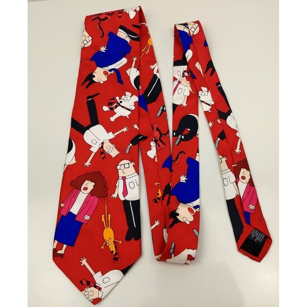 DILBERT with Friends 100% Silk Tie 306630‎ Office Humor Engineer Comics USA
